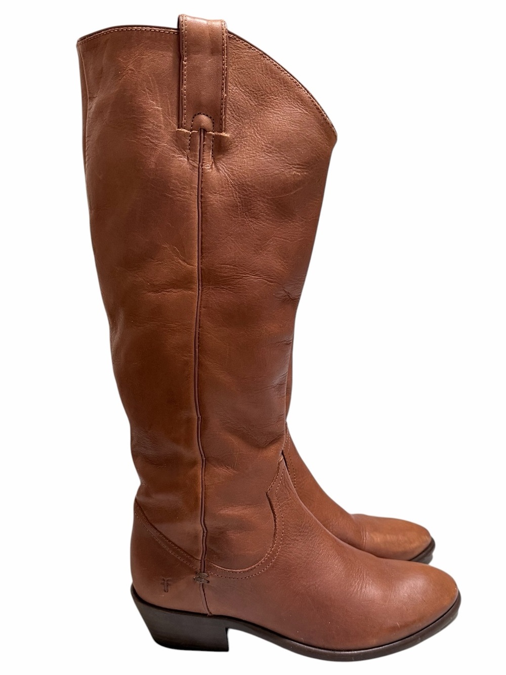 Frye Carson Pull On Tall Boots in Molasses Brown Leather Size 8